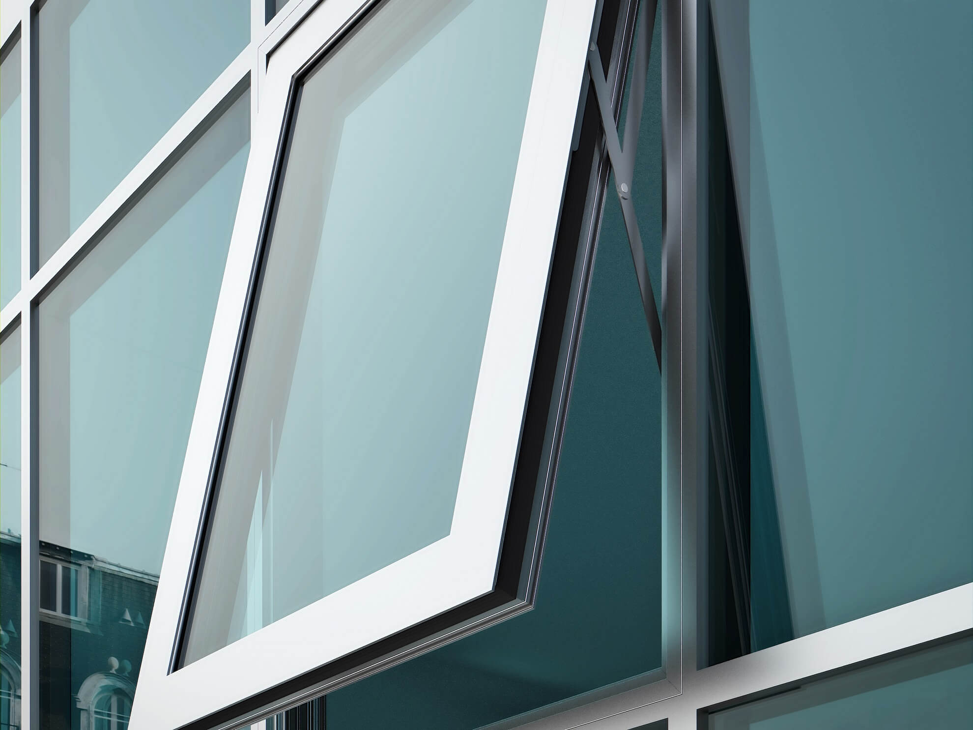 Decalu openout - window fasade - Aluminium windows and doors manufacturer UK - Profal Aluminium