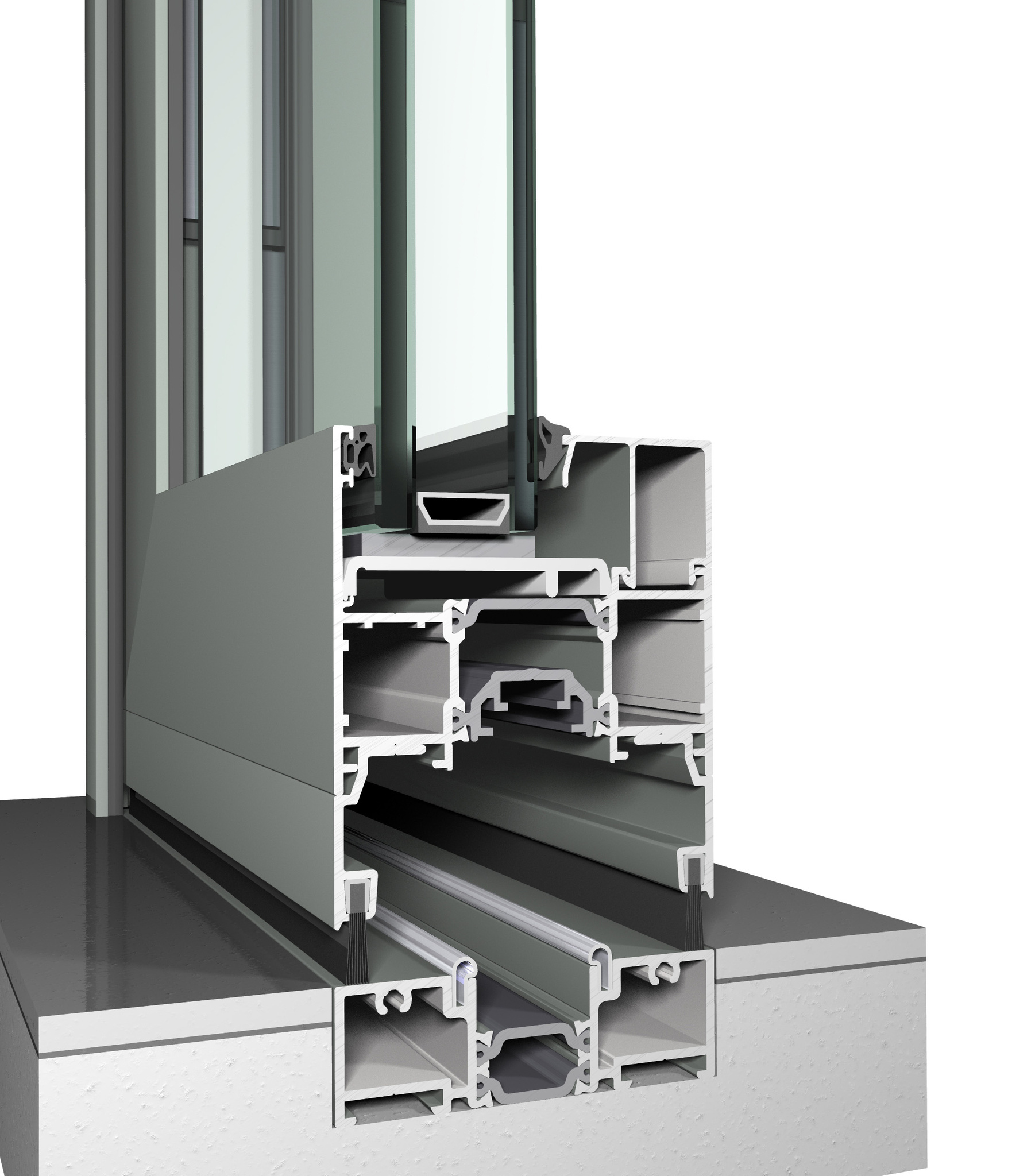 Reynaers-cf77-cross-section - Aluminium windows and doors manufacturer UK - Profal Aluminium